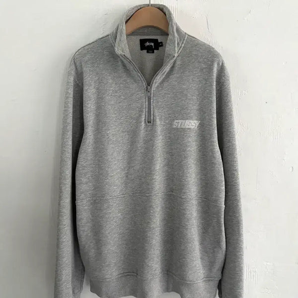 [BUNJANG] Stussy International Back Logo Half-Zip Sweatshirt / Stussy 스투시 인터내셔널 백로고 반집업 스웻셔츠