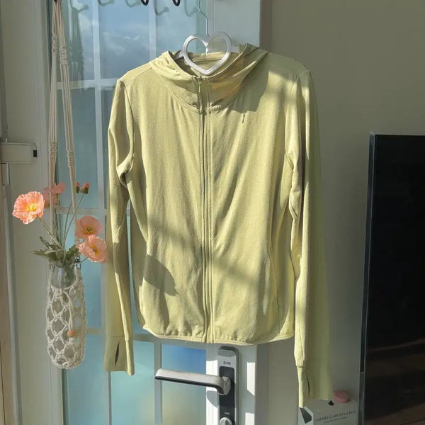 [BUNJANG] Uniqlo Airism Hooded Zip-Up Matcha Green S Vintage / [빈티지] 녹차맛 유니클로 에어리즘 후드집업 S -옷장정리