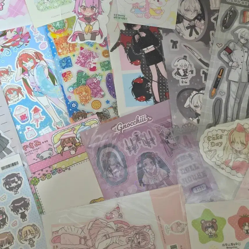 [BUNJANG] Sticker, Postcard, and Photocard Bundle Set / 다꾸 용품 스티커 엽서 포카 모조지 일괄처리