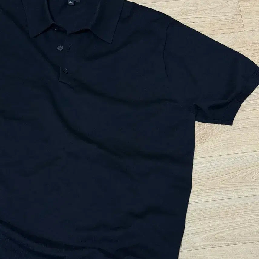 [BUNJANG] Uniqlo Short Sleeve Collar T-Shirt Black L / 유니클로 반팔 카라티 블랙 L