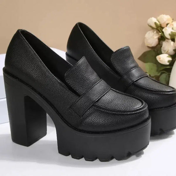 [BUNJANG] Haruta Platform Shoes Black / 235 11cm 단화 하루타 검정색 검은색 블랙 통굽 구두 지뢰계