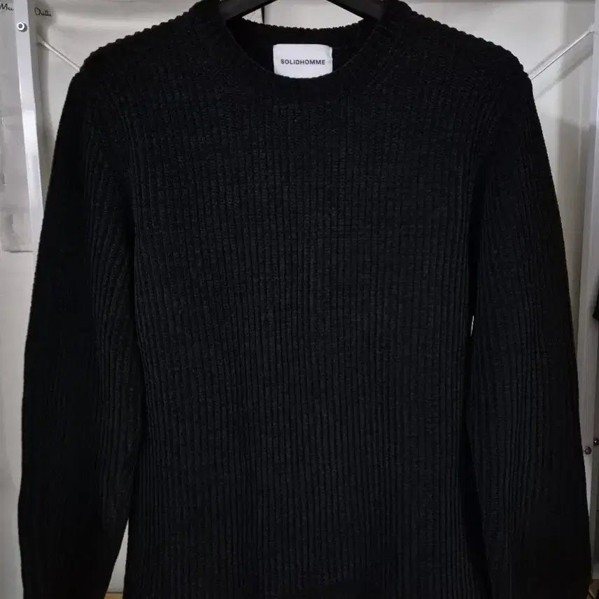 [BUNJANG] Solid Homme Velvet Knit Black / 솔리드옴므 벨벳 니트 48 블랙