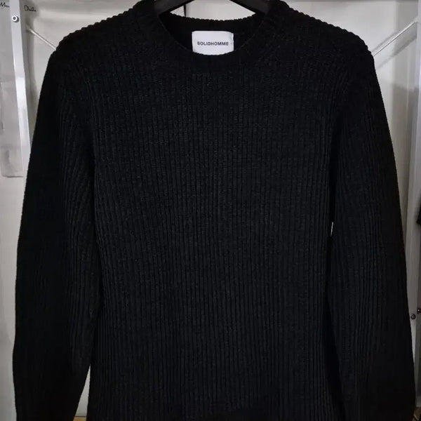 [BUNJANG] Solid Homme Velvet Knit Black / 솔리드옴므 벨벳 니트 48 블랙