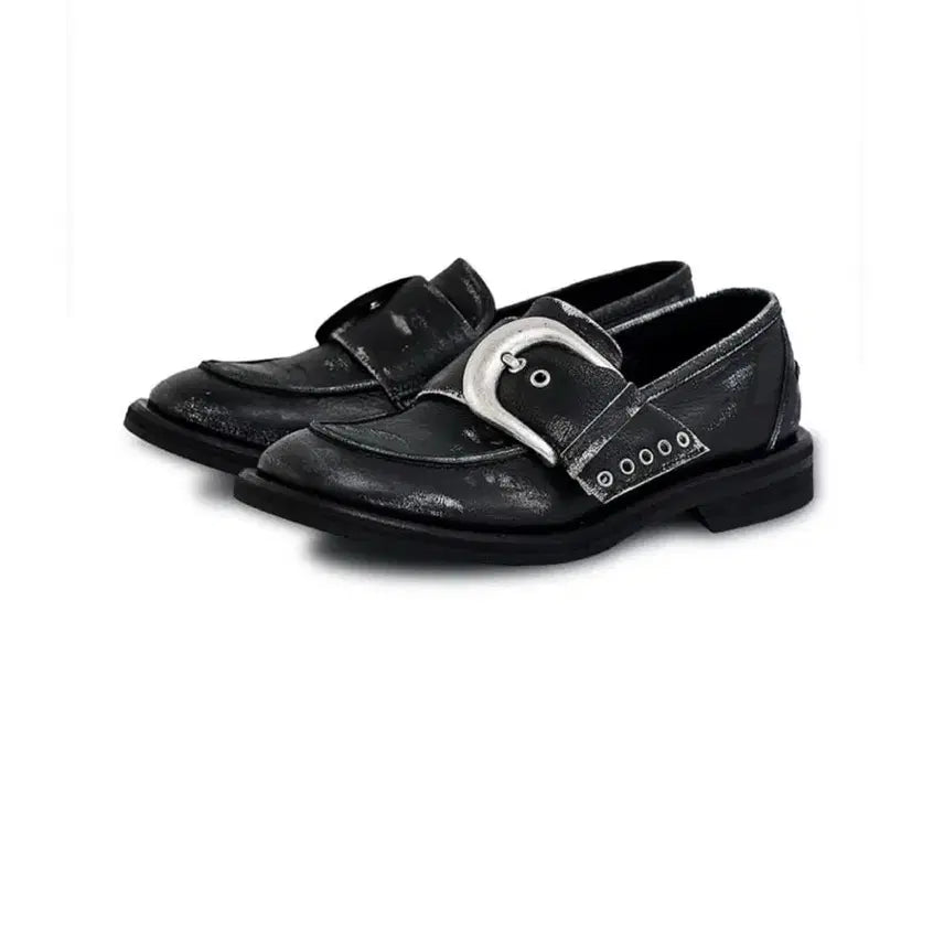 [BUNJANG] Negative Three Vintage Chunky Loafers Black Grey / 네거티브쓰리 빈티지 청키 로퍼 블랙 그레이 240