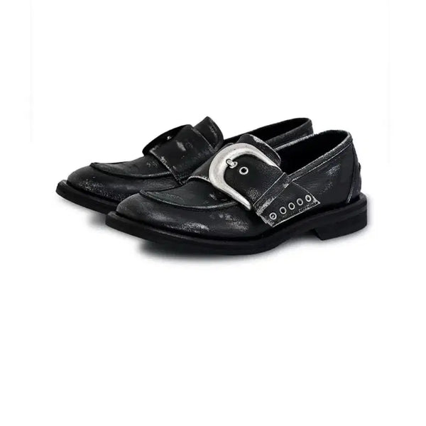 [BUNJANG] Negative Three Vintage Chunky Loafers Black Grey / 네거티브쓰리 빈티지 청키 로퍼 블랙 그레이 240
