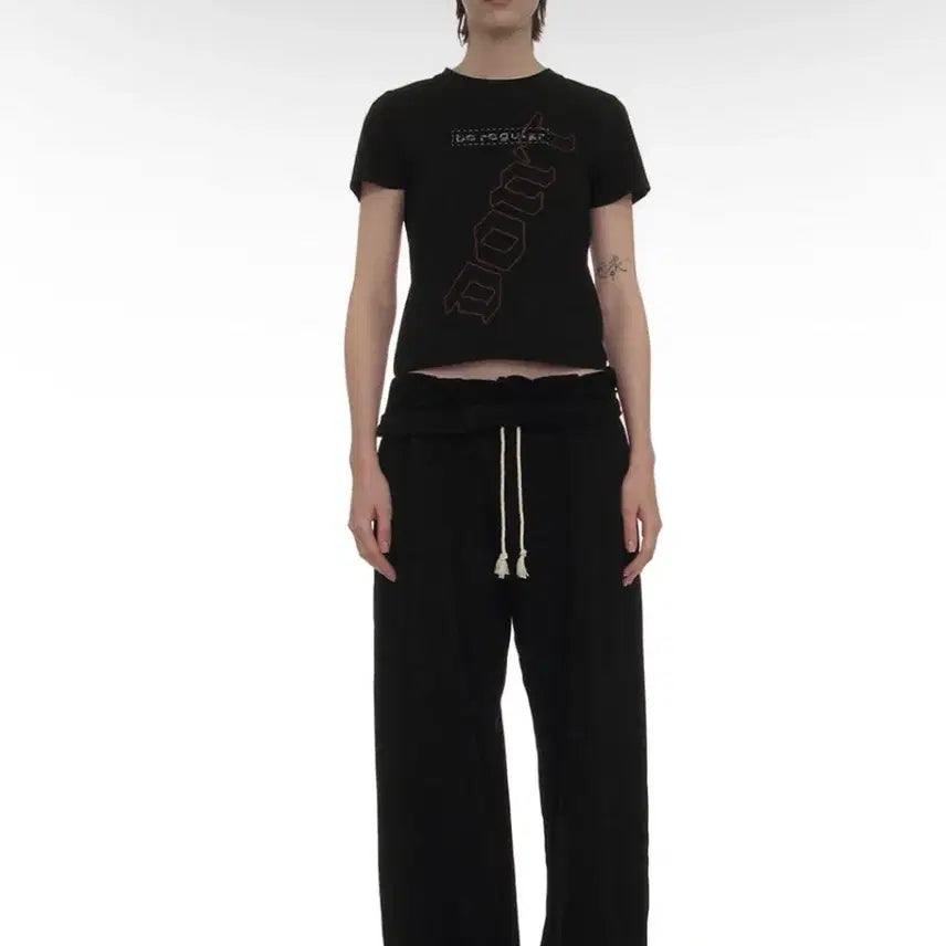 [BUNJANG] Partimento Woman Folded Over Waistband Sweatpants (Black) / 파르티멘토우먼 폴디드오버 웨스트밴드 스웻팬츠(블랙)