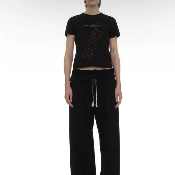 [BUNJANG] Partimento Woman Folded Over Waistband Sweatpants (Black) / 파르티멘토우먼 폴디드오버 웨스트밴드 스웻팬츠(블랙)