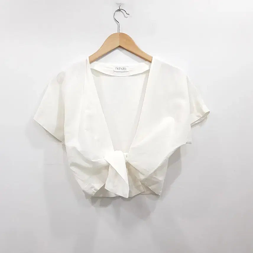[BUNJANG] Vintage Linen Bolero Short Sleeve Jacket / R663 JPN 빈티지 화이트 린넨 마 볼레로 반팔 자켓 여M