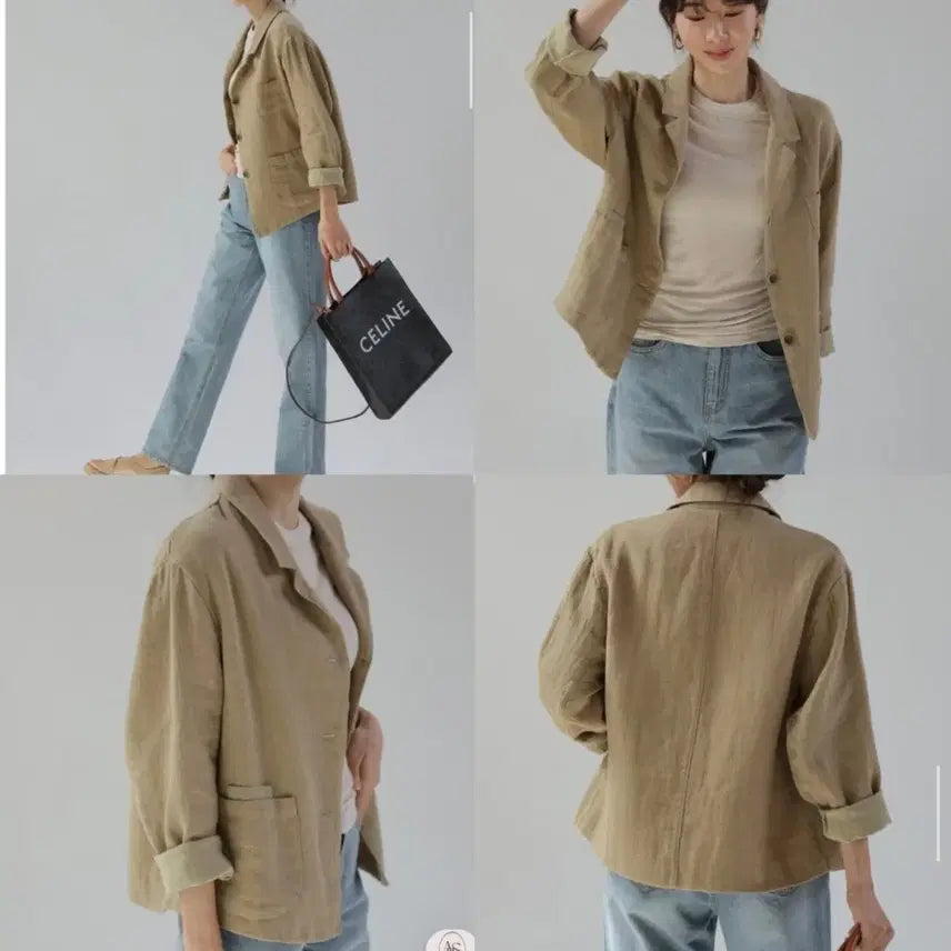[BUNJANG] ABOUTSOME Sandy Blouson Organic Linen Jacket - Oatmeal / 어바웃썸 샌디 블루종 오가닉 린넨 자켓 여성 F