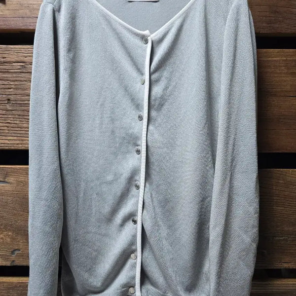 [BUNJANG] Round Neck Knit Cardigan - Muted Mint Green / 시스템 톤다운민트그린색상 라운드넥 니트 가디건, 66