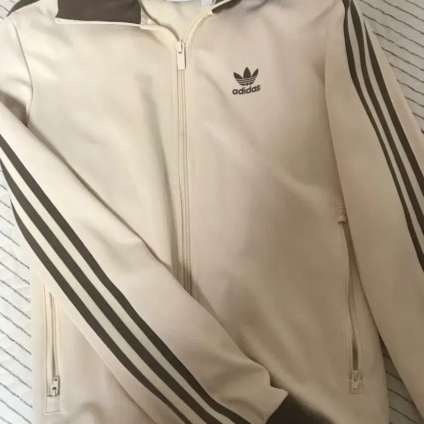 [BUNJANG] Adidas Beckenbauer Track Top Wonder White Trace Brown / 아디다스  베켄바우어 트랙탑 원더 화이트 트레이스 브라운