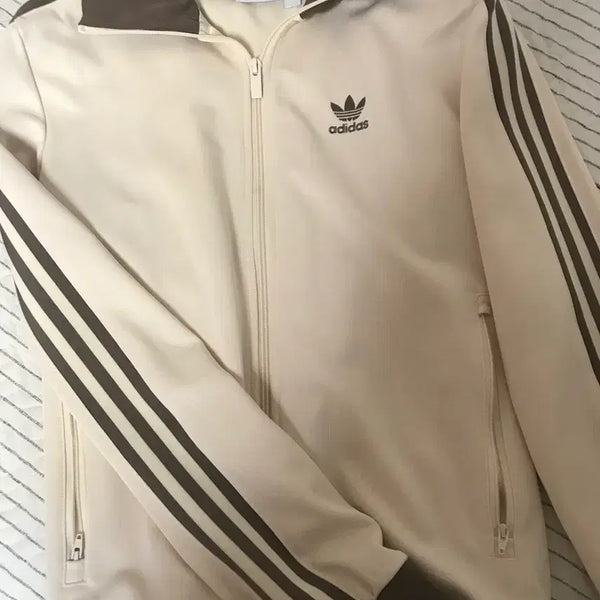 [BUNJANG] Adidas Beckenbauer Track Top Wonder White Trace Brown / 아디다스  베켄바우어 트랙탑 원더 화이트 트레이스 브라운