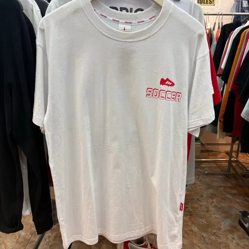 [BUNJANG] Supreme Soccer Short Sleeve T-Shirt - White / 슈프림 축구 반팔 티셔츠 화이트