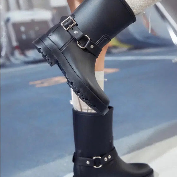[BUNJANG] Biker Mid Rain Boots Size 240 / 바이커 미들 레인 부츠 240