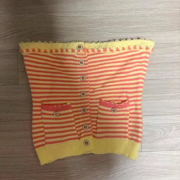 [BUNJANG] Stripe Knit Tube Top / 니트튜브탑 새거