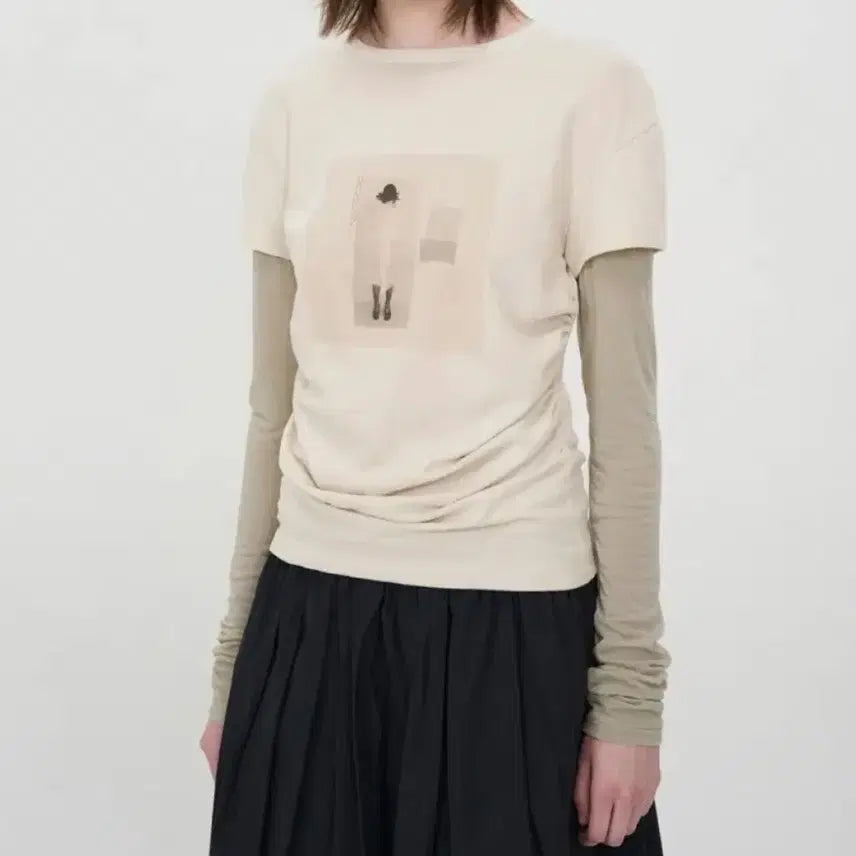 [BUNJANG] INSILENCE Draping Long Sleeve ASH BEIGE / 인사일런스 여성 상의