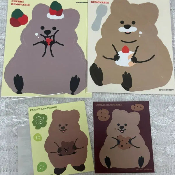 [BUNJANG] Youngyi's Forest Flower Car Removable Sticker 4-Piece Bundle Set / 영이의 숲 꽃카 리무버블 스티커 4장 (일괄)