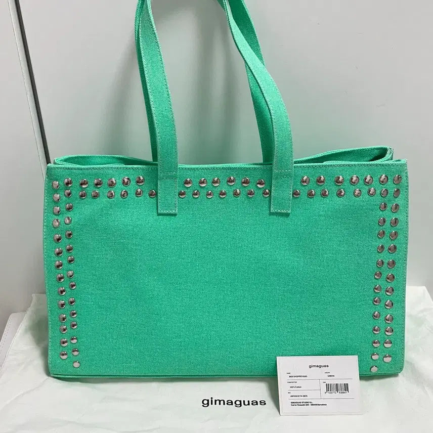 [BUNJANG] Gimaguas Midi Shopper Studded Tote Bag / (새상품) 기마구아스 Midi Shopper 스터드 미디 쇼퍼백/민트