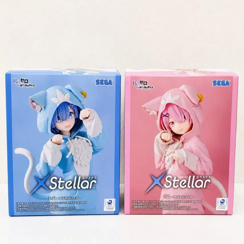 [BUNJANG] Sega Re:Zero Rem & Ram Mofumofu Pack Figure Set (Sealed) / (미개봉)세가 리제로 렘&람 모후모후팩 피규어