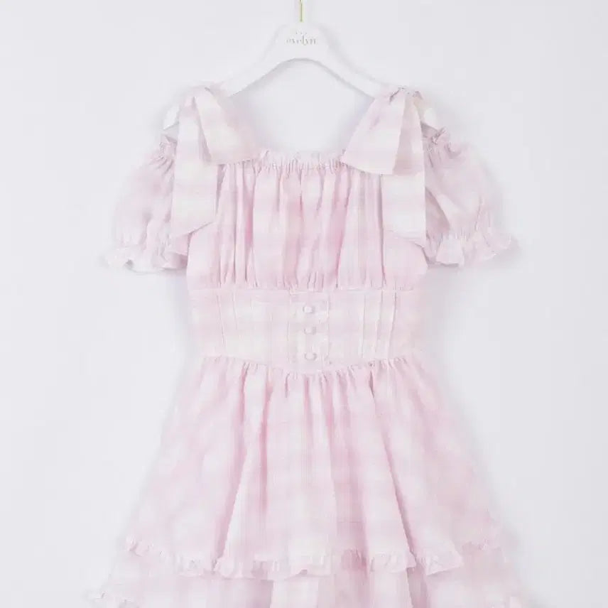 [BUNJANG] Evelyn Ribbon Off-Shoulder Mini Dress Pink / evelyn 에블린 리본 오프숄더 미니 원피스 핑크 일브 판매