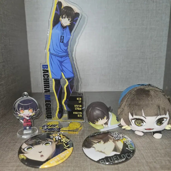 [BUNJANG] Blue Lock Bachira Bundle Acrylic Plush Onemutan Can Badge / 블루록 바치라 일괄 아크릴 누이 캔뱃지 오네무탄