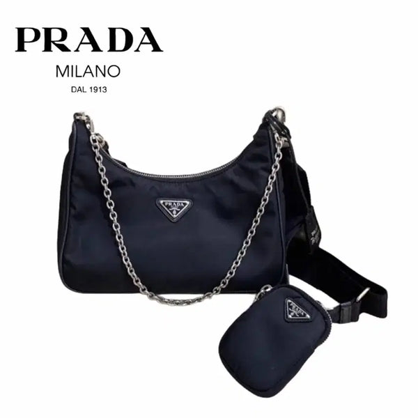 [BUNJANG] Prada Re-Nylon Multi Hobo Bag Black / 프라다 리나일론 멀티 호보백 블랙