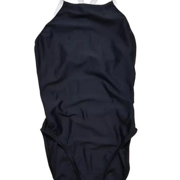 [BUNJANG] Women's Basic X-Back One-Piece Swimsuit - Black / 우먼 베이직 X백 원피스 수영복 (착샷)