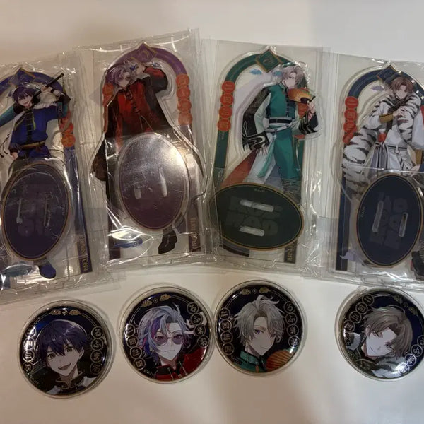 [BUNJANG] Nijisanji Roppomao Four Gods Concept Acrylic Stand & Badge Set / 니지산지 로후마오 사방신 사신 아크릴 뱃지 세트 켄모치 토우야 카가미 하야토 후와 미나토