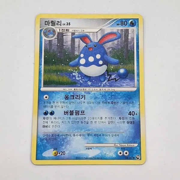 [BUNJANG] Pokemon Card Marill DP Ancient Card / 포켓몬카드 마릴리 dp 고대카드