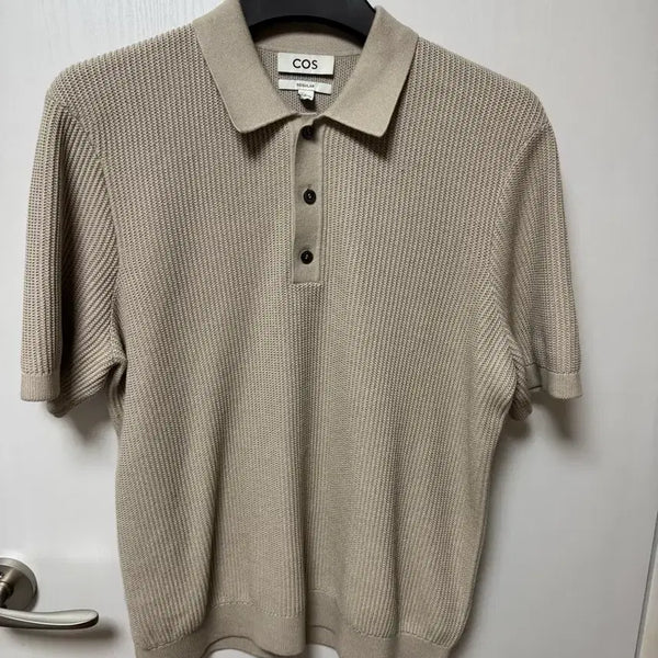 [BUNJANG] COS Short Sleeve Knit Polo Shirt Beige M / 코스 카라티 니트 베이지 팝니다.