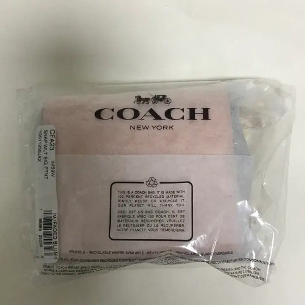 [BUNJANG] Coach Signature Snap Wallet Pink / 코치 스냅 월렛 시그니처 핑크
