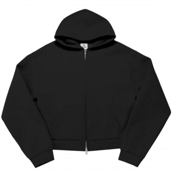 [BUNJANG] MJD x Coin Seoul Cropped Zip-Up Hoodie Black / [OS] MJD x 코인 서울 크롭 집업 후드 블랙