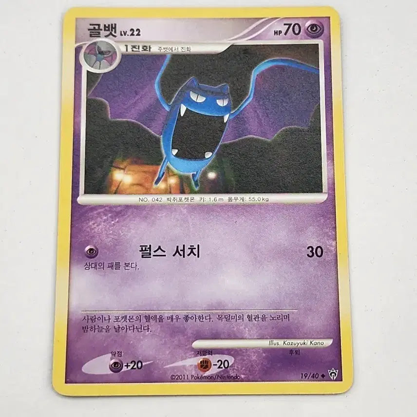 [BUNJANG] Pokemon Card Golbat DP Ancient Card / 포켓몬카드 골뱃 dp 고대카드