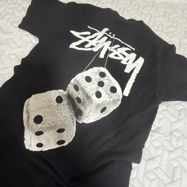 [BUNJANG] Stussy Fuzzy Dice T-Shirt Black / 스투시 퍼지 다이스 티셔츠