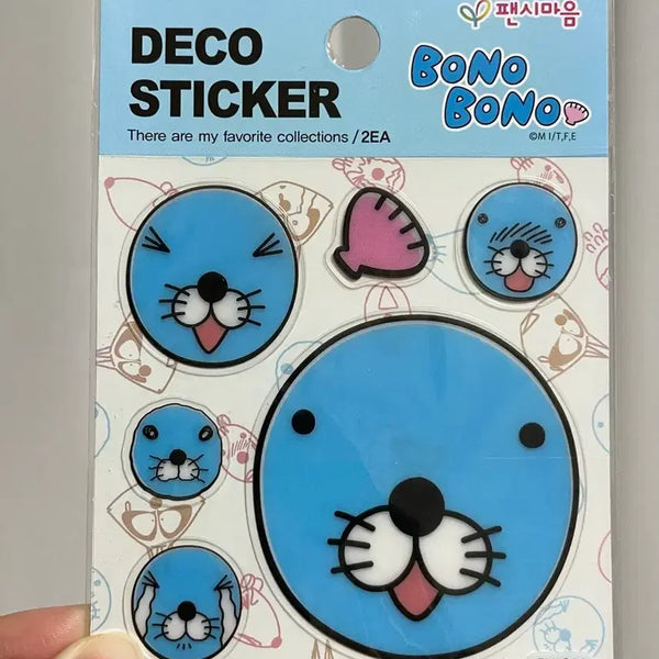 [BUNJANG] Classic Bonobono Clear Sticker Set / 고전) 보노보노 클리어 스티커