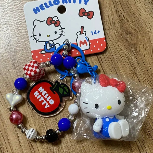 [BUNJANG] Sanrio Hello Kitty Apple Charm Bead Strap Keychain / 헬로키티 비즈스트랩 애플 키링