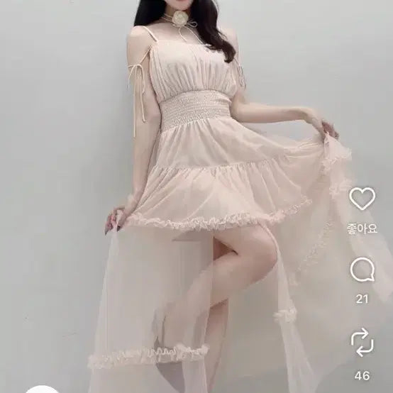[BUNJANG] Olive des Olive Belle Charme Pink Long Dress / belle charme 벨 샤름 올리브데올리브 롱원피스 핑크 스나계 일브 걸리 grl 양산형 그레일