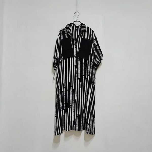 [BUNJANG] Shirt Dress with Drawstring Detail / 셔츠형 스트링 롱원피스