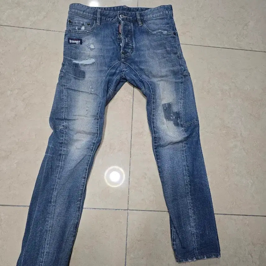 [BUNJANG] DSQUARED2 Blue Patch Biker Jeans / 디스퀘어드 블루패치 바이커진