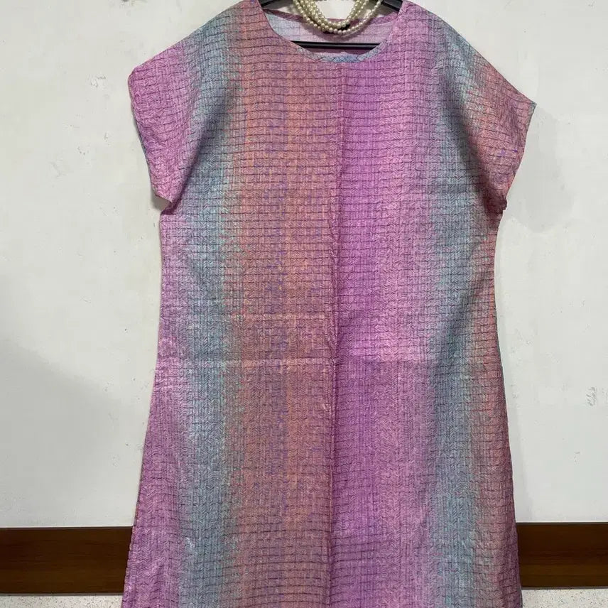 [BUNJANG] 88 Size Rayon Seersucker Feel Long Dress / 빅사이즈.특가새)N6867 8jumoney 인견 느낌 롱 원피스.레이온.시어서커느낌