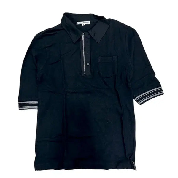 [BUNJANG] Semantic Design Zipper Collar Half Sleeve T-Shirt / 세만틱디자인 지퍼 카라티 반팔티