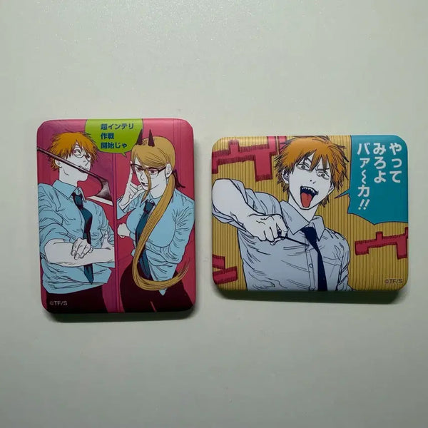 [BUNJANG] Chainsaw Man Jump Shop Square Can Badge Power Denji Bundle Set / (일괄)체인소맨 점프샵 스퀘어 캔뱃지 파워 덴지