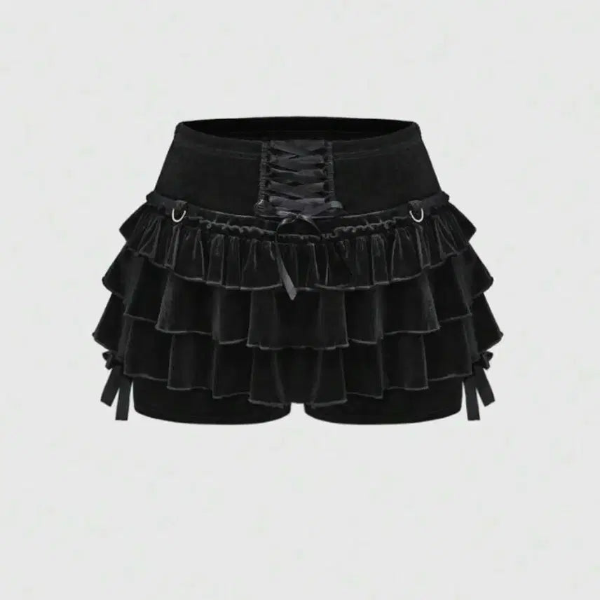 [BUNJANG] Velvet Tie Skirt Pants XS / 고스룩 벨벳 타이 스커트팬츠 XS