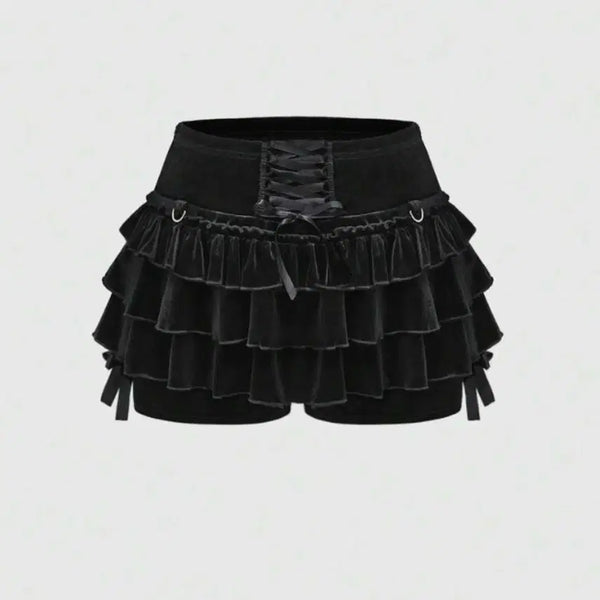 [BUNJANG] Velvet Tie Skirt Pants XS / 고스룩 벨벳 타이 스커트팬츠 XS
