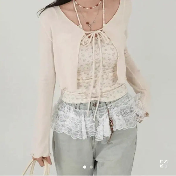 [BUNJANG] Layered Sleeveless Cardigan Set / 가디건 세트 셋업 에이블리 지그재그 나시 세트 레이어드