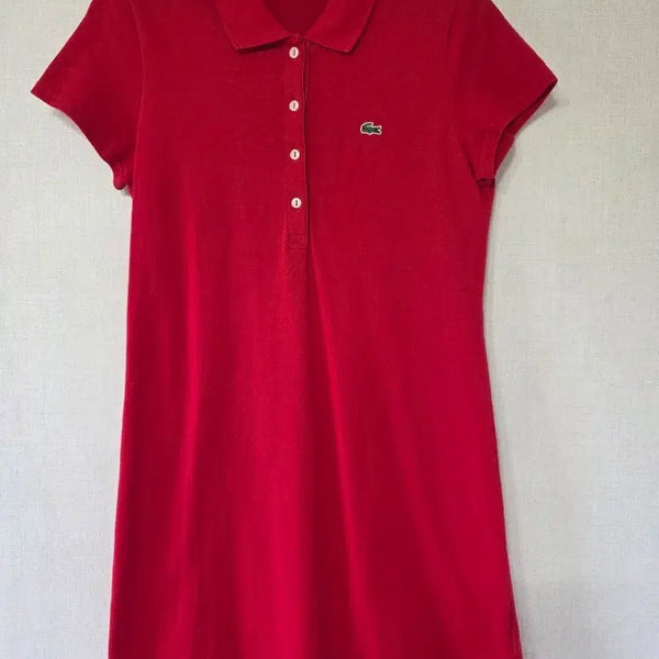 [BUNJANG] Lacoste Women's Red Polo Dress / 라코스테 여성 카라 원피스 레드