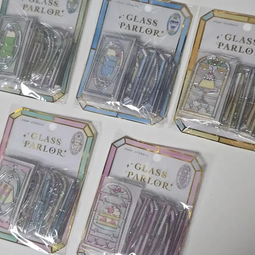 [BUNJANG] Q-LIA GLASS PARLOR Stained Glass Seal Sticker Set 1 (Sealed Bundle) / 미개봉일괄) q-lia GLASS PARLOR 큐리아 글라스파라 스티커 1탄 스테인드글라스 씰