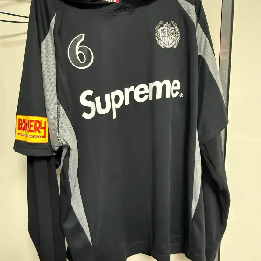 [BUNJANG] Supreme 23FW Hooded Soccer Jersey Black / M 슈프림 후드 사커 저지 블랙 23FW