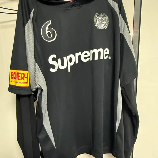 [BUNJANG] Supreme 23FW Hooded Soccer Jersey Black / M 슈프림 후드 사커 저지 블랙 23FW