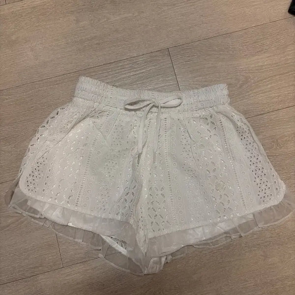 [BUNJANG] White Lace Shorts (Size 55) / 화이트 레이스 숏팬츠55